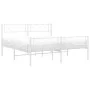 Metal bed frame with headboard and white footboard 120x200 cm by , Beds and slatted bases - Ref: Foro24-372342, Price: 85,70 ...