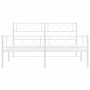 Bettgestell aus Metall mit Kopfteil und weißem Fußteil 120x200 cm von , Betten und Lattenroste - Ref: Foro24-372342, Preis: 8...