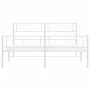 Metal bed frame with headboard and white footboard 120x200 cm by , Beds and slatted bases - Ref: Foro24-372342, Price: 85,70 ...
