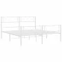 Metal bed frame with headboard and white footboard 120x200 cm by , Beds and slatted bases - Ref: Foro24-372342, Price: 85,70 ...