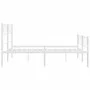 Metal bed frame with headboard and white footboard 120x200 cm by , Beds and slatted bases - Ref: Foro24-372342, Price: 85,70 ...