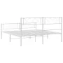 Metal bed frame with headboard and white footboard 120x200 cm by , Beds and slatted bases - Ref: Foro24-372342, Price: 85,70 ...
