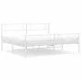 Metal bed frame with headboard and footboard white 183x213 cm by , Beds and slatted bases - Ref: Foro24-372349, Price: 119,16...