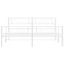 Metal bed frame with headboard and footboard white 183x213 cm by , Beds and slatted bases - Ref: Foro24-372349, Price: 119,16...