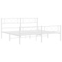 Metal bed frame with headboard and footboard white 183x213 cm by , Beds and slatted bases - Ref: Foro24-372349, Price: 120,95...