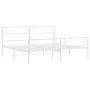 Metal bed frame with headboard and footboard white 183x213 cm by , Beds and slatted bases - Ref: Foro24-372349, Price: 119,16...