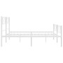 Metal bed frame with headboard and footboard white 183x213 cm by , Beds and slatted bases - Ref: Foro24-372349, Price: 120,95...