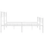 Metal bed frame with headboard and footboard white 183x213 cm by , Beds and slatted bases - Ref: Foro24-372349, Price: 119,16...