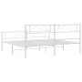 Metal bed frame with headboard and footboard white 183x213 cm by , Beds and slatted bases - Ref: Foro24-372349, Price: 119,16...