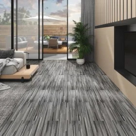 Striped gray self-adhesive PVC floor planks 5.02 m² 2 mm by , Floors and carpets - Ref: Foro24-146560, Price: 77,71 €, Discou...