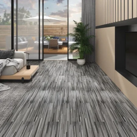 Striped gray self-adhesive PVC floor planks 5.02 m² 2 mm by , Floors and carpets - Ref: Foro24-146560, Price: 77,71 €, Discou...