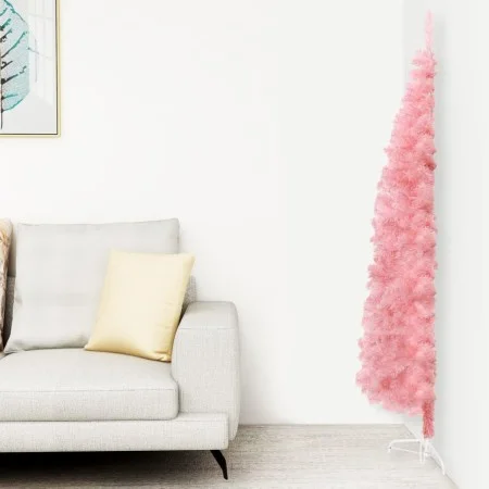 Artificial half Christmas tree with pink stand 120 cm by , Christmas trees - Ref: Foro24-344569, Price: 13,35 €, Discount: %