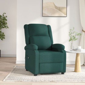 Sillón reclinable eléctrico tela verde oscuro