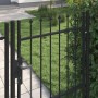 Cancela de valla con una puerta y puntas acero negro 1x1,5 m