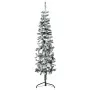 Half thin artificial Christmas tree with snow 150 cm by , Christmas trees - Ref: Foro24-344605, Price: 22,40 €, Discount: %