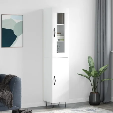 Tall white plywood sideboard 34.5x34x180 cm by , Sideboards - Ref: Foro24-3199201, Price: 105,35 €, Discount: %