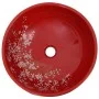 Red and black ceramic round countertop washbasin Φ41x14 cm by , Sinks - Ref: Foro24-155051, Price: 102,93 €, Discount: %