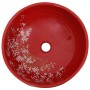 Red and black ceramic round countertop washbasin Φ41x14 cm by , Sinks - Ref: Foro24-155051, Price: 104,64 €, Discount: %