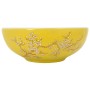 Lavabo sobre encimera redondo cerámica blanco amarillo Φ41x14cm