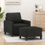 Black fabric armchair with stool 60 cm by , Sofas - Ref: Foro24-3201033, Price: 195,86 €, Discount: %