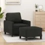 Black fabric armchair with stool 60 cm by , Sofas - Ref: Foro24-3201033, Price: 193,45 €, Discount: %
