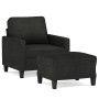 Black fabric armchair with stool 60 cm by , Sofas - Ref: Foro24-3201033, Price: 195,86 €, Discount: %