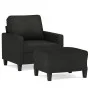 Black fabric armchair with stool 60 cm by , Sofas - Ref: Foro24-3201033, Price: 193,45 €, Discount: %
