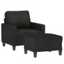 Black fabric armchair with stool 60 cm by , Sofas - Ref: Foro24-3201033, Price: 195,86 €, Discount: %