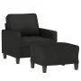 Black fabric armchair with stool 60 cm by , Sofas - Ref: Foro24-3201033, Price: 193,45 €, Discount: %