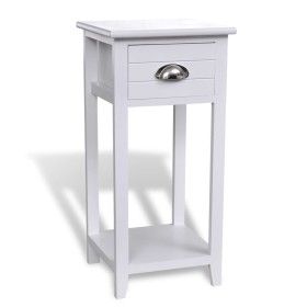 Mesita de noche con 1 cajón blanca de vidaXL, Mesitas de noche - Ref: Foro24-242040, Precio: 55,38 €, Descuento: %