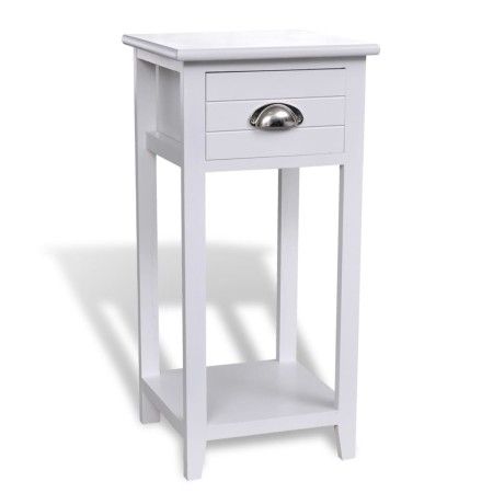 Weißer Nachttisch mit 1 Schublade von vidaXL, Nachttische - Ref: Foro24-242040, Preis: 55,38 €, Rabatt: %