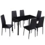 Conjunto de mesa de comedor siete piezas negro de vidaXL, muebles para cocinas y comedores - Ref: Foro24-242987, Precio: 290,...