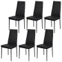 Conjunto de mesa de comedor siete piezas negro de vidaXL, muebles para cocinas y comedores - Ref: Foro24-242987, Precio: 290,...