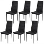 Schwarzes siebenteiliges Esstischset von vidaXL, Möbelsets für Küchen und Esszimmer - Ref: Foro24-242987, Preis: 294,78 €, Ra...