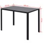 Black seven-piece dining table set by vidaXL, Furniture sets for kitchens and dining rooms - Ref: Foro24-242987, Price: 280,7...