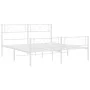 Metal bed frame with headboard and white footboard 140x190 cm by , Beds and slatted bases - Ref: Foro24-372344, Price: 100,35...