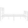 Bettgestell aus Metall mit Kopfteil und weißem Fußteil 140x190 cm von , Betten und Lattenroste - Ref: Foro24-372344, Preis: 1...