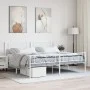 Estructura cama metal con cabecero y pie cama blanco 193x203 cm de , Camas y somieres - Ref: Foro24-372350, Precio: 115,51 €,...