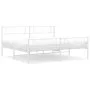 Metal bed frame with headboard and footboard white 193x203 cm by , Beds and slatted bases - Ref: Foro24-372350, Price: 115,51...
