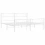 Metal bed frame with headboard and footboard white 193x203 cm by , Beds and slatted bases - Ref: Foro24-372350, Price: 115,51...