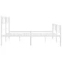 Metal bed frame with headboard and footboard white 193x203 cm by , Beds and slatted bases - Ref: Foro24-372350, Price: 115,51...