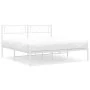 Bettgestell aus weißem Metall mit Kopfteil 140x200 cm von , Betten und Lattenroste - Ref: Foro24-372327, Preis: 91,81 €, Raba...