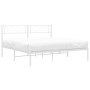 Bettgestell aus weißem Metall mit Kopfteil 140x200 cm von , Betten und Lattenroste - Ref: Foro24-372327, Preis: 92,69 €, Raba...