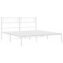 Bettgestell aus weißem Metall mit Kopfteil 140x200 cm von , Betten und Lattenroste - Ref: Foro24-372327, Preis: 91,81 €, Raba...