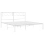 Bettgestell aus weißem Metall mit Kopfteil 140x200 cm von , Betten und Lattenroste - Ref: Foro24-372327, Preis: 92,69 €, Raba...