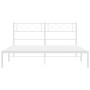 Bettgestell aus weißem Metall mit Kopfteil 140x200 cm von , Betten und Lattenroste - Ref: Foro24-372327, Preis: 92,69 €, Raba...