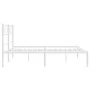 Bettgestell aus weißem Metall mit Kopfteil 140x200 cm von , Betten und Lattenroste - Ref: Foro24-372327, Preis: 91,81 €, Raba...