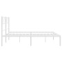 Bettgestell aus weißem Metall mit Kopfteil 140x200 cm von , Betten und Lattenroste - Ref: Foro24-372327, Preis: 92,69 €, Raba...