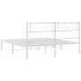 Bettgestell aus weißem Metall mit Kopfteil 140x200 cm von , Betten und Lattenroste - Ref: Foro24-372327, Preis: 91,81 €, Raba...