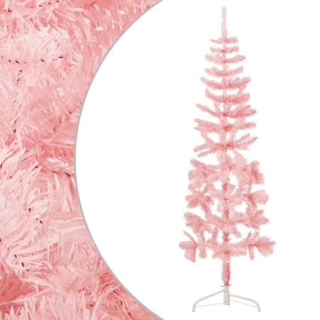 Artificial half Christmas tree with pink stand 150 cm by , Christmas trees - Ref: Foro24-344570, Price: 13,46 €, Discount: %